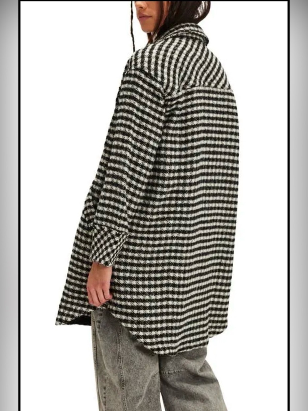 FREE PEOPLE x We The Free Get Around Houndstooth Shirt Jacket size large - Picture 5 of 14